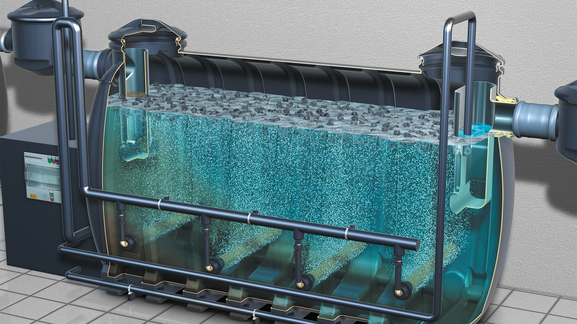 Przykład instalacji systemu biologicznego oczyszczania końcowego z wykorzystaniem preparatu Bifena Przykład instalacji systemu biologicznego oczyszczania końcowego z wykorzystaniem preparatu Bifena