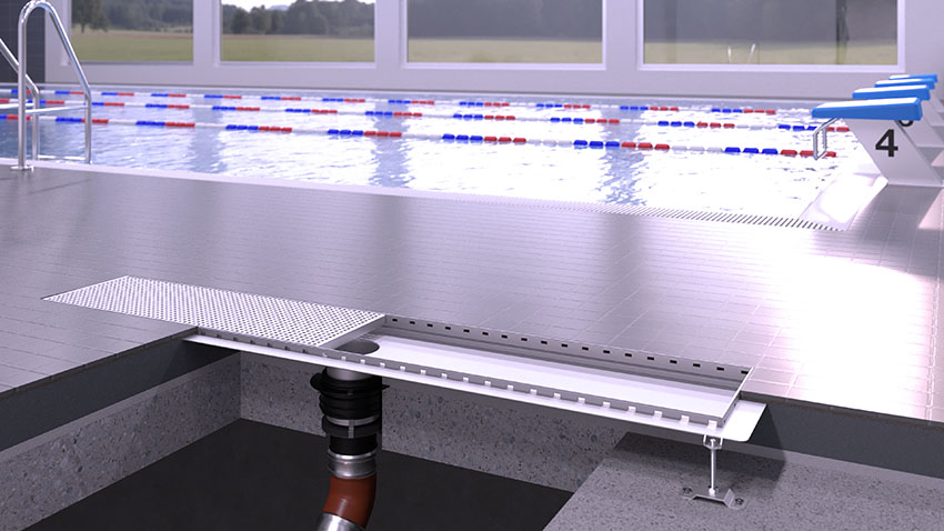 Rynna ze stali nierdzewnej w basenach Rynna ze stali nierdzewnej w basenach