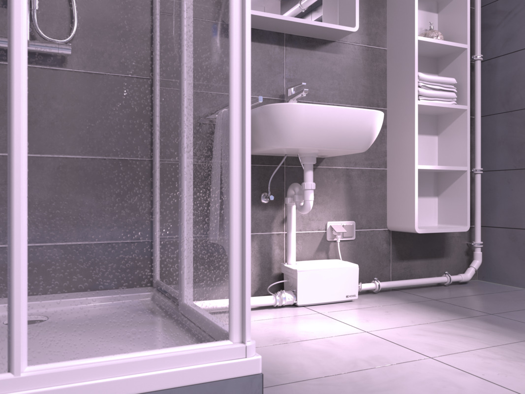 Mała winda Minilift S zamontowana później w łazience w piwnicy.