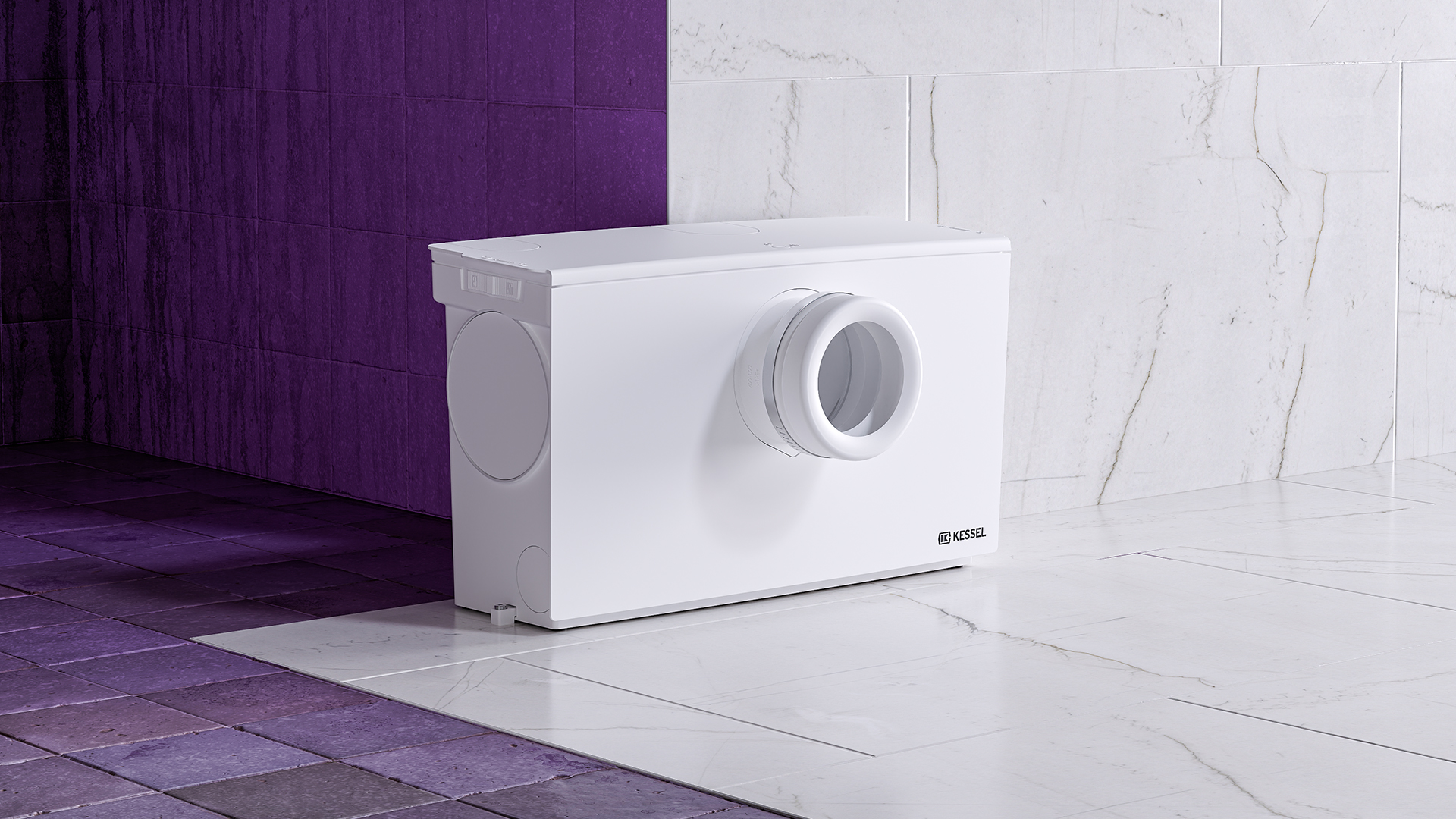 Stare kontra nowe Mała przepompownia wewnętrzna typu Minilift na styku starego pomieszczenia i pomieszczenia po remoncie.