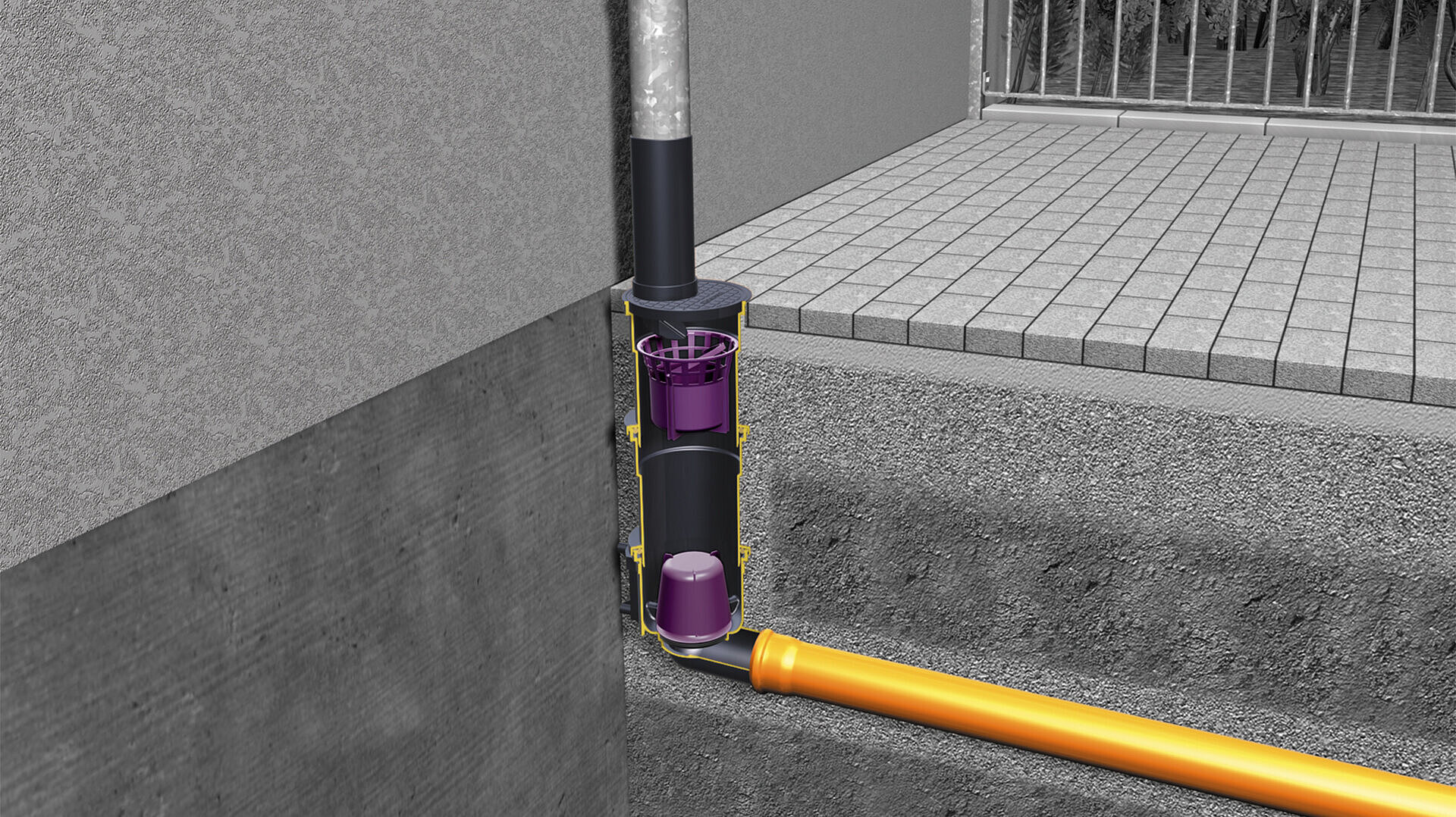 Wpust wody deszczowej z syfonem Wpust wody deszczowej z syfonem