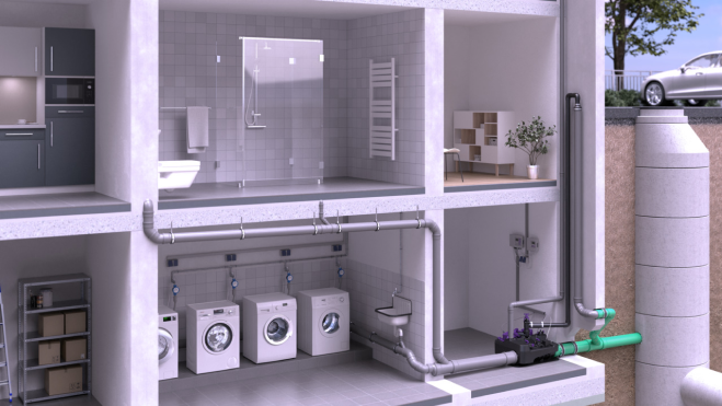 Przykład montażu <em>Ecolift L</em> w budynku wielorodzinnym Przykład montażu <em>Ecolift L</em> w budynku wielorodzinnym