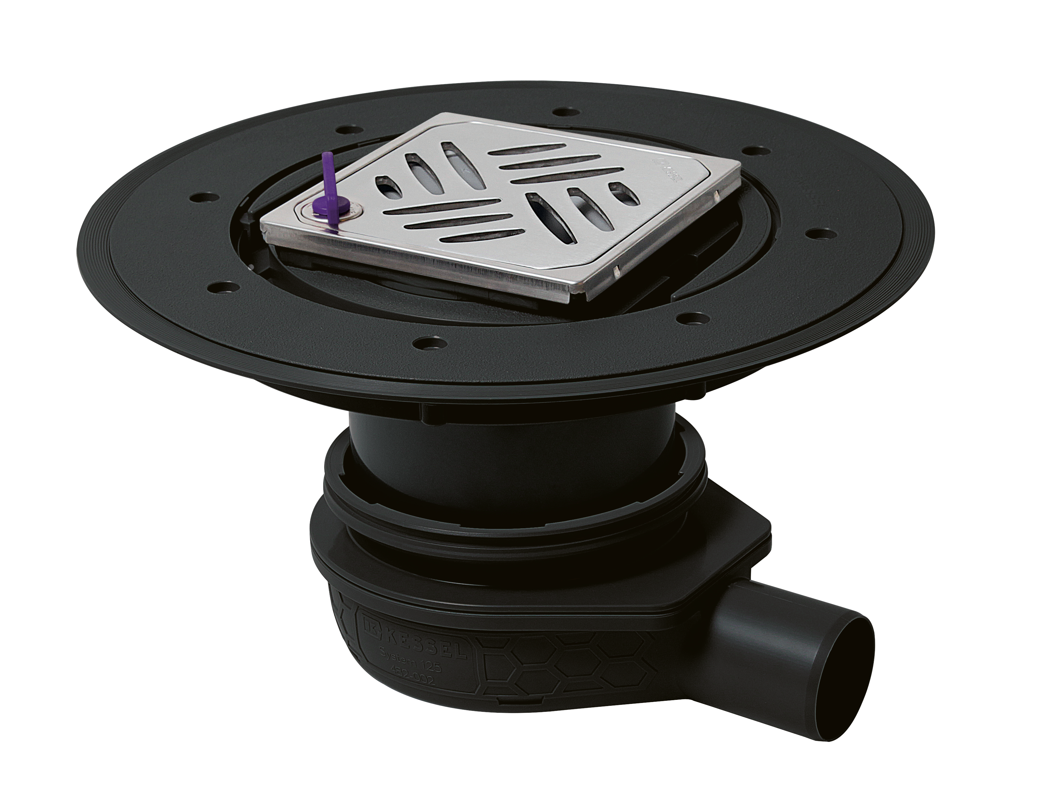 Wpust łazienkowy „Der Ultraflache 79” DN 50 z nasadą Variofix, z kratką design Kessel i systemem Lock&Lift Wpust łazienkowy „Der Ultraflache 79” DN 50 z nasadą Variofix, z kratką design Kessel i systemem Lock&Lift