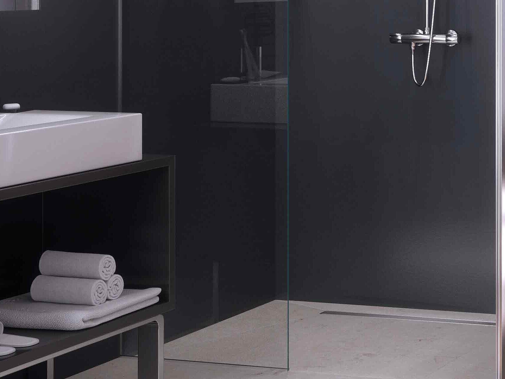 Odwodnienie liniowe z Linearis Comfort do nowo zaprojektowanej łazienki