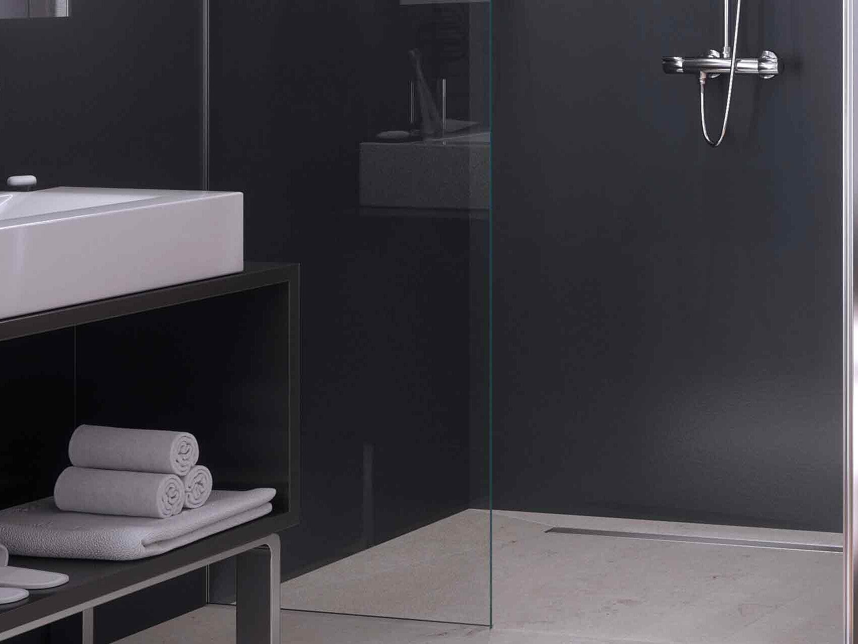 Przedstawienie zabudowy odpływu prysznicowego liniowego Linearis Compact, długość 750 mm Przedstawienie zabudowy odpływu prysznicowego liniowego Linearis Compact, długość 750 mm