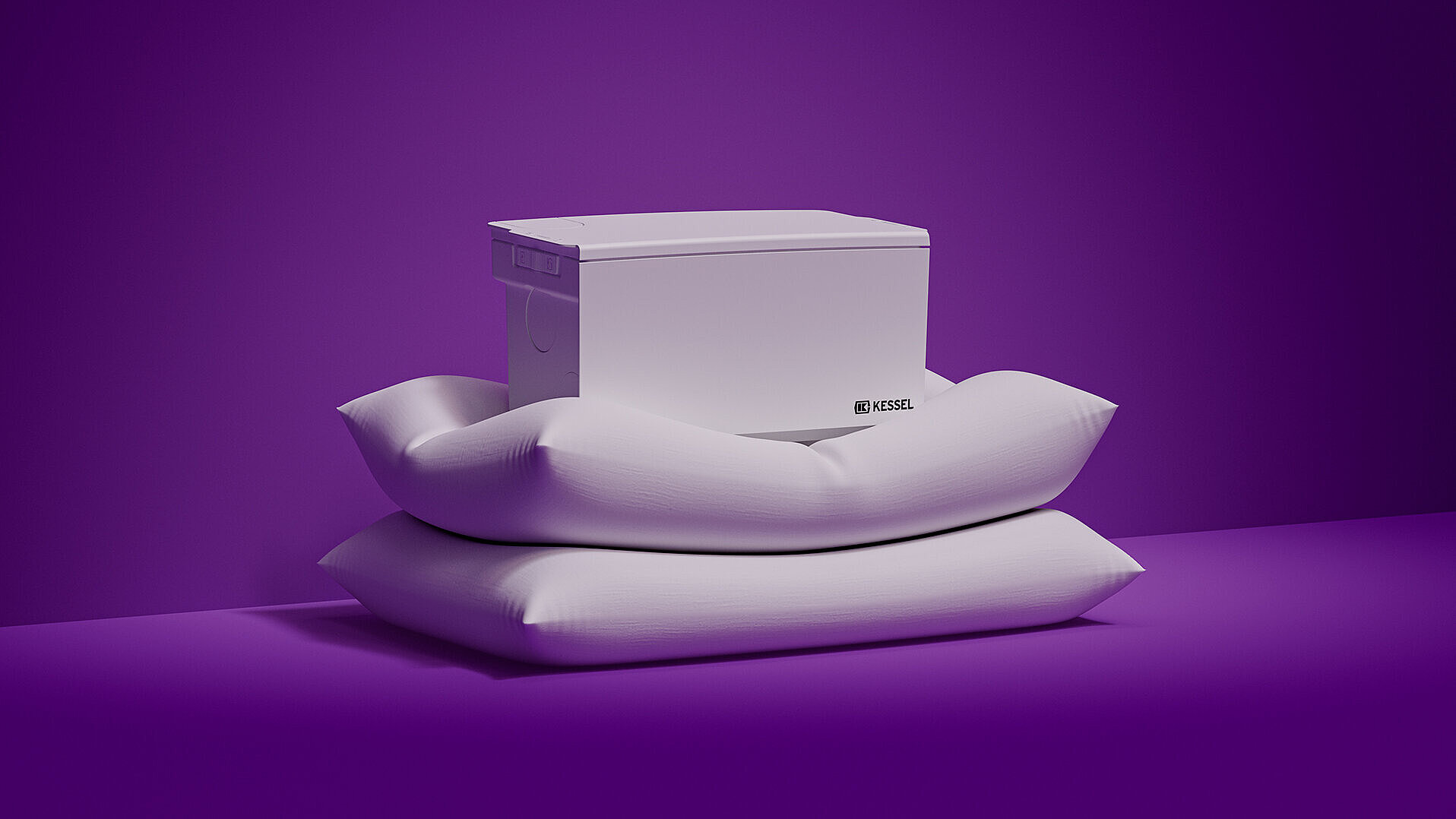 Mała przepompownia wewnętrzna Minilift osadzona na dwóch podkładkach