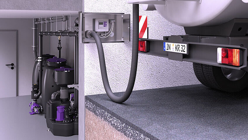Propozycja montażu separatora tłuszczu EasyClean free Auto Mix & Pump w systemie usuwania ścieków Propozycja montażu separatora tłuszczu EasyClean free Auto Mix & Pump w systemie usuwania ścieków